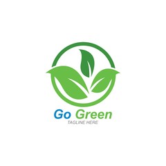 Go Green,Eco Tree Leaf Logo Template design 