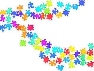 Obraz premium Business conundrum jigsaw puzzle rainbow colors 