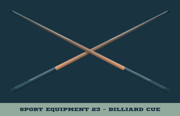 Vector billiard cue icon. Game equipment. Professional sport, classic cue for official competitions and tournaments. Isolated illustration