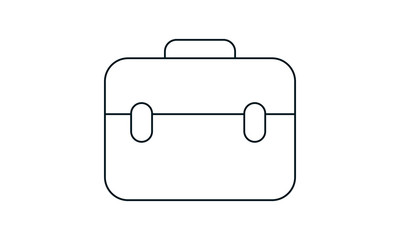 Briefcase vector icon. High quality logo for web site design and mobile apps. Vector illustration on a white background.