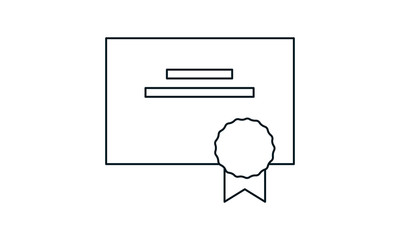 Certificate vector icon. High quality logo for web site design and mobile apps. Vector illustration on a white background.