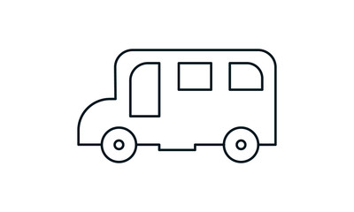 School bus vector icon.Simple flat symbol. Perfect  pictogram illustration on white background.