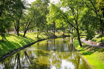 Fototapeta na wymiar City Canal, Riga