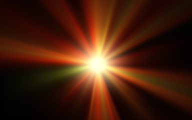 Bright orange magic light with symmetrical patterns, Artificial light.