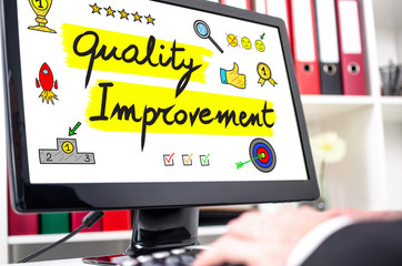 Quality improvement concept on a computer screen