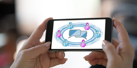 Business communication concept on a smartphone