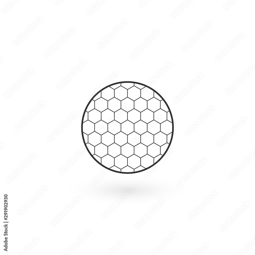 Poster abstract circle nano technology hexagonal net structure. logo element. stock vector illustration iso