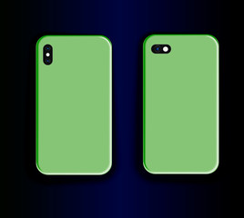 Stylish green print design for smartphone cases. Cover for mock up smartphone