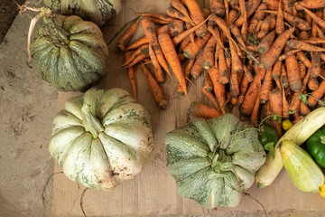 Pumpkins near carrot