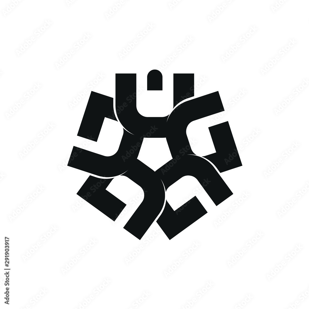 Wall mural pentagonal geometric. logo. icon. eps 10.