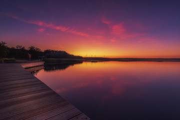 Purple light sunset at gröberner see