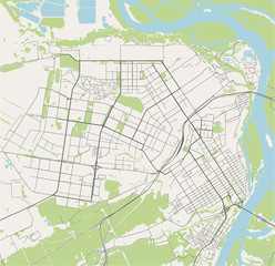 map of the city of Barnaul, Russia