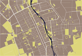 Fototapeta premium map of the city of Vladikavkaz, Russia
