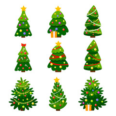 Different Christmas tree set