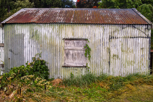 Old abandoned rusty shed