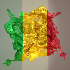 Mali flag liquid