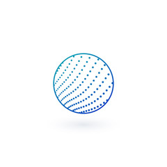 Abstract wavy round dotted line conceptual Logo in circle shape. Perfect for your company logo or presentations. Stock Vector illustration isolated on white background