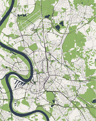 map of the city of Dusseldorf, Germany