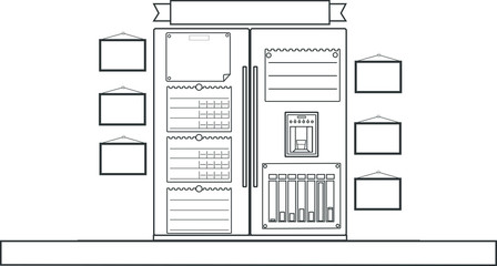 Refrigerator supply charts concept illustration