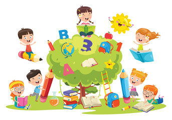 Little School Children Learning