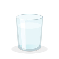 Glass of water. Flat vector illustration