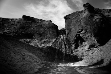 cascata islandese 2 bianco e nero