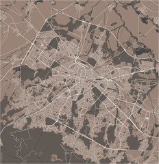 map of the city of Sofia, Bulgaria