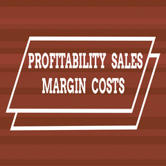 Text sign showing Profitability Sales Margin Costs. Business photo text Business incomes revenues Budget earnings Different Width Alternating Horizontal Stripes Ribbons in Magenta Shades