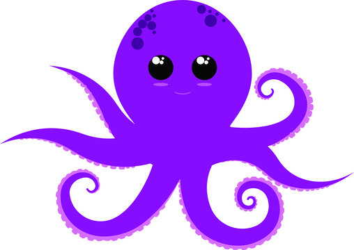 vector illustration of cute smiling octopus
