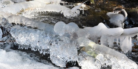 icicles in a creek