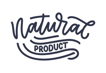 Obraz premium Lettering quote, great design for any purposes. Vector slogan for logotype creation. Tasty breakfast. Diet food. Logo healthy nutrition packaging.