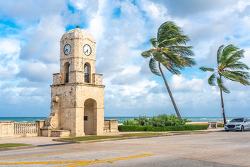 Palm Beach Worth Avenue clock tower Florida USA