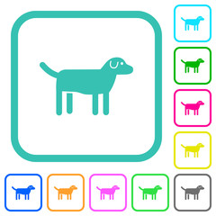 Dog vivid colored flat icons