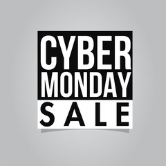 Obraz premium Typography of Cyber Monday Sale on grey background can be used as poster design.