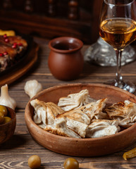 Seasoned fried khinkali