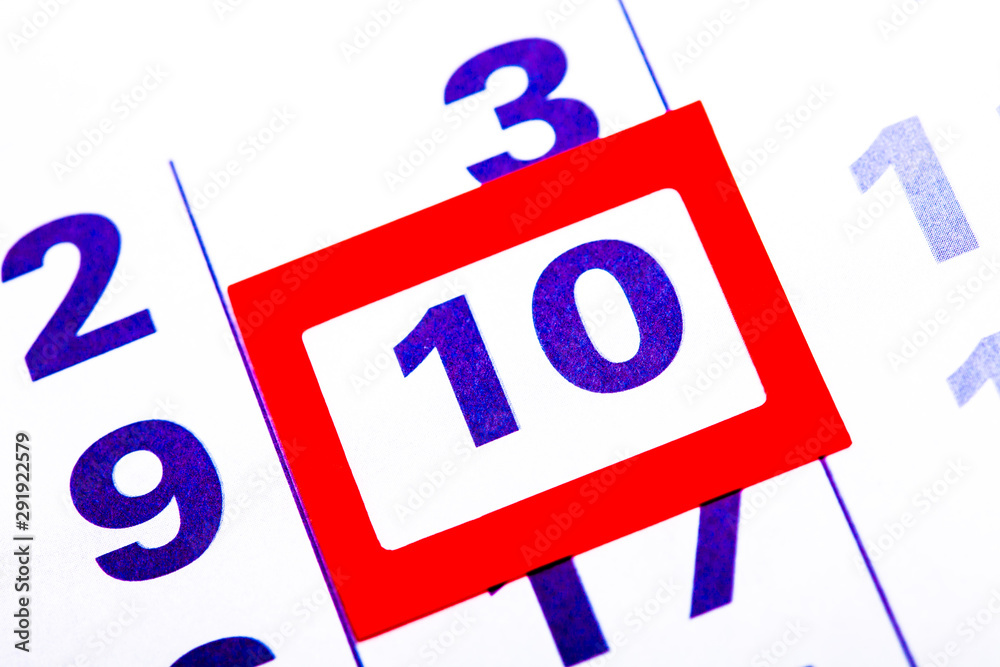 Poster the calendar. number with a red square. organizer