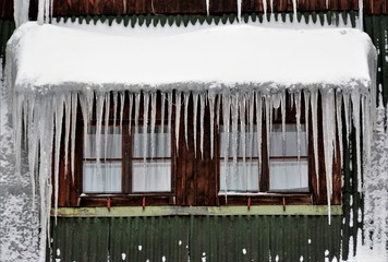 icicles on house eaves