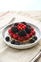 dessert with fresh berries