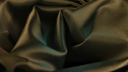 Draped satin fabric, dark olive color , background