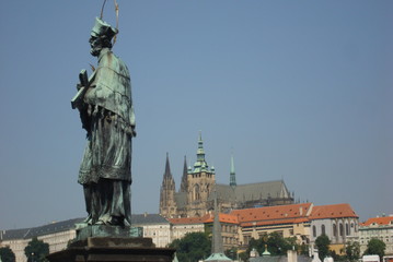 Fototapeta premium Statue in Charles Bridge, in Prague
