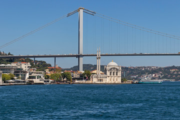 View from Bosporus to city of Istanbul