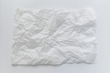 White wrinkled crumpled paper texture background