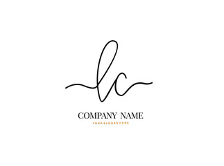 L C LC Initial handwriting logo design with circle. Beautyful design handwritten logo for fashion, team, wedding, luxury logo.