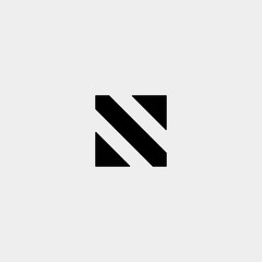 Letter N NN Logo Design Simple Vector