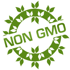 Non GMO Green Leaves Ring Badge Style 