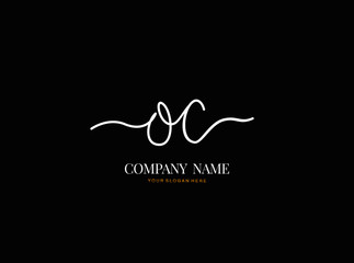 O C OC Initial handwriting logo design with circle. Beautyful design handwritten logo for fashion, team, wedding, luxury logo.