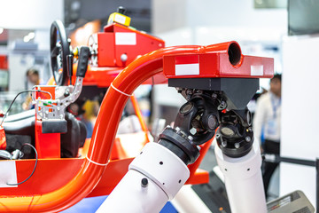 robot arm working in car factory