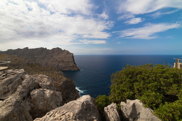 Fototapeta na wymiar PALMA DE MALLORCA, SPAIN, Balearic. West coast on the island of Palma de Mallorca. Landscape.
