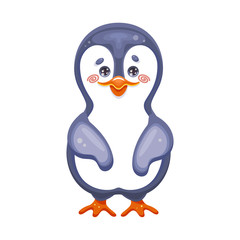 Cute Penguin. Vector Illustration.