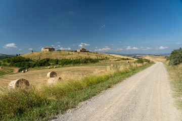 Rural landscape at summer near Volterra, Tuscany